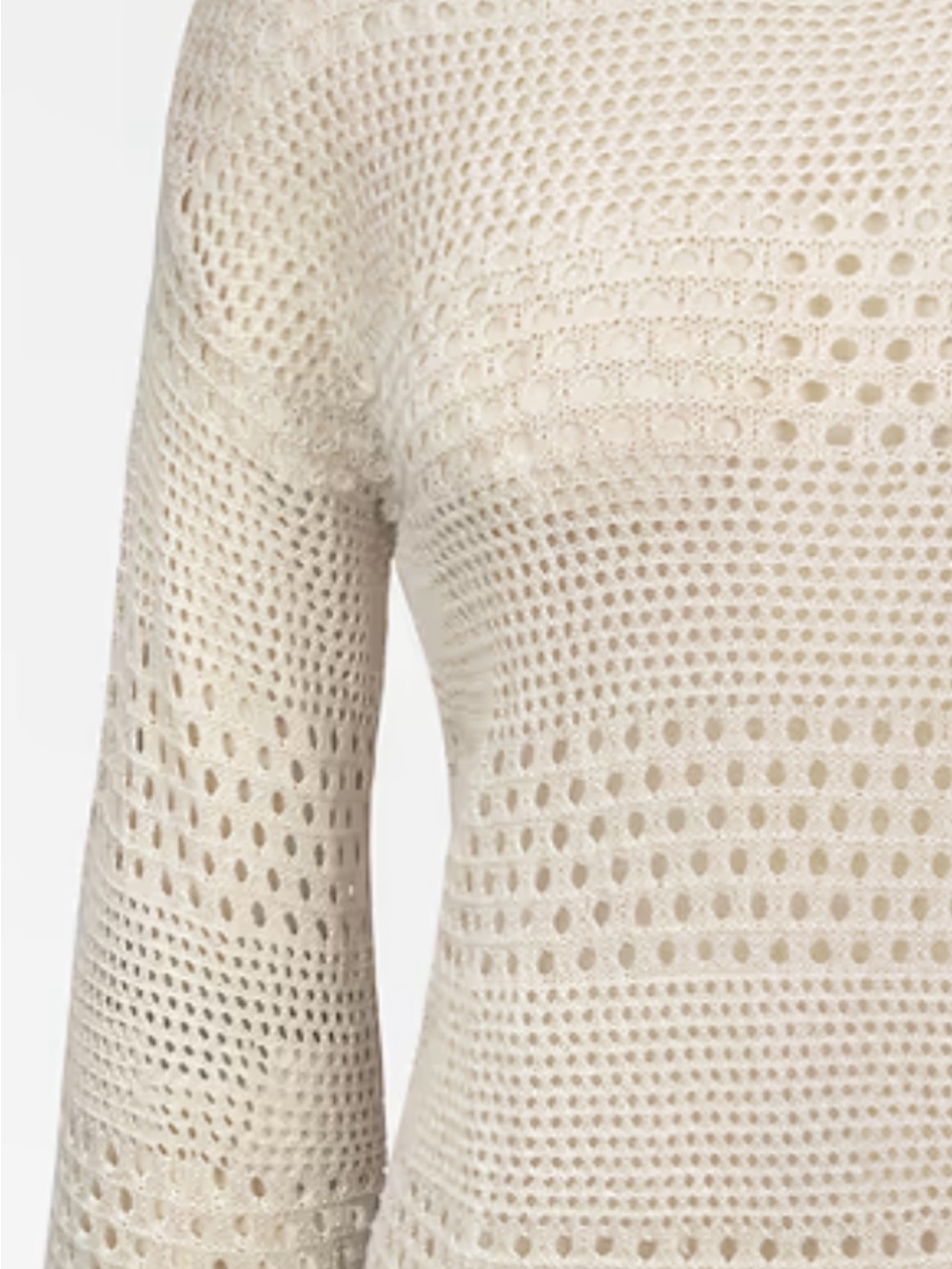 Cupshe Versatile Oversize Boxy Beige Open Knit Crochet Sweater Top Size XL NWT - Picture 5 of 17
